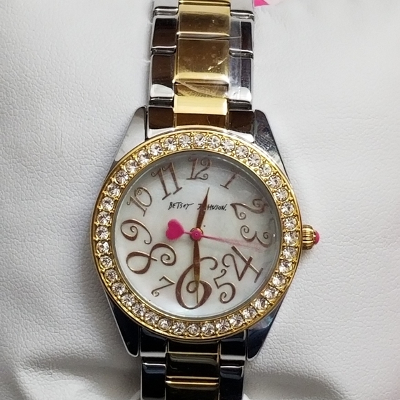 Betsey Johnson 2 tone Boyfriend Watch - Picture 1 of 10